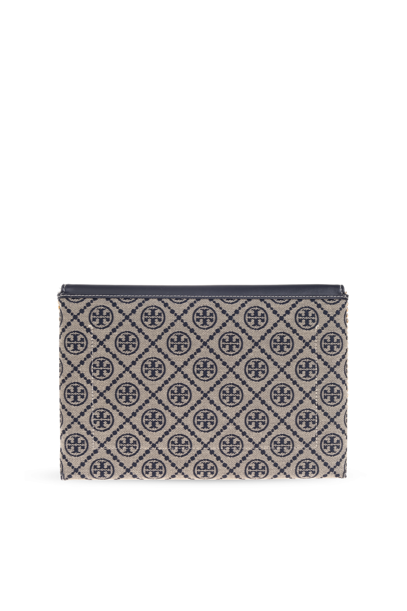【関税&送料込】Tory Burch Leather And T Monogram Fabric Wal Navy blue `T Monogram` clutch Tory Burch - Vitkac Canada